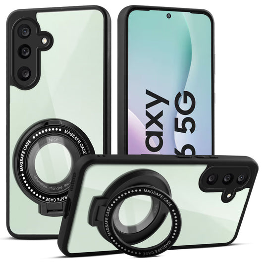 Soft Frame Clear Case Ring Holder Kickstand For Samsung M56 5G