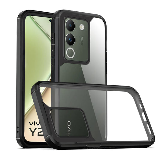 Silicone Frame Transparent Hard Back Cover for Vivo Y200 5G