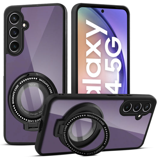 Soft Frame Clear Case Ring Holder Kickstand For Samsung A54 5G