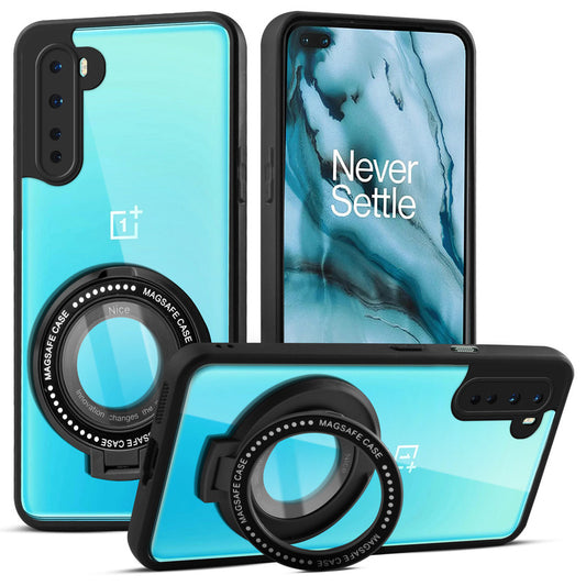 Soft Frame Clear Case Ring Holder Kickstand For OnePlus Nord
