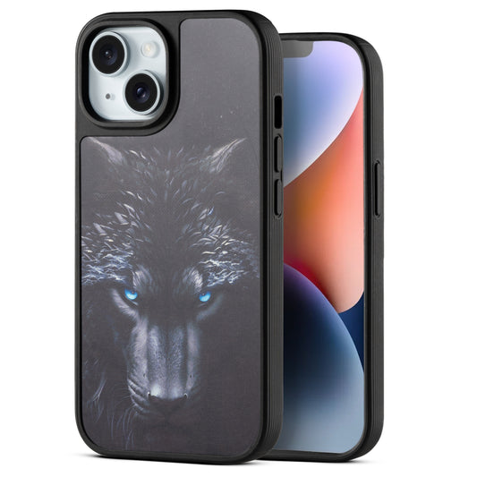Silicone Textured Frame Printed Hard Back Case For Apple iPhone 14 With Raised Camera Bumper