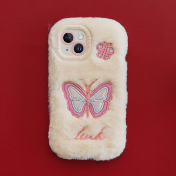 Fluffy Butterfly Back Cover for Apple iPhone 14