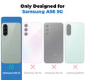 Clear hard back case compatibility guide showing fit for Samsung A56 5G and not compatible with other models