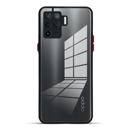 Elegant Smoky Glass Phone Case with Anti-Slip Silicone Edges Back Cover For Oppo F19 Pro 5G