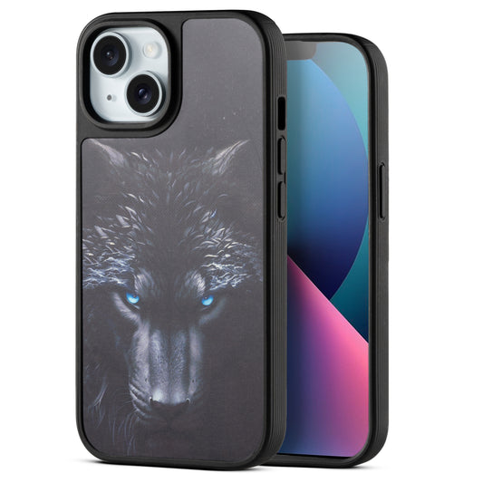 Silicone Textured Frame Printed Hard Back Case For Apple iPhone 13 With Raised Camera Bumper