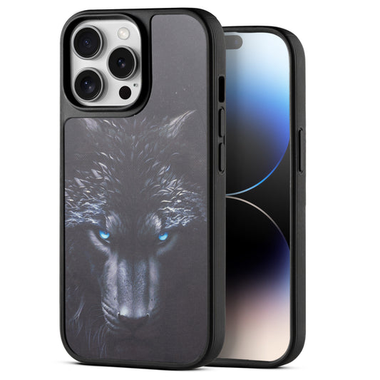 Silicone Textured Frame Printed Hard Back Case For Apple iPhone 14 Pro With Raised Camera Bumper
