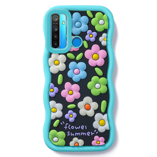 3D Silicone Soft Wave Edges Mobile Back Case For Realme 5