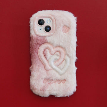 Fluffy Heart Back Cover for Apple iPhone 14