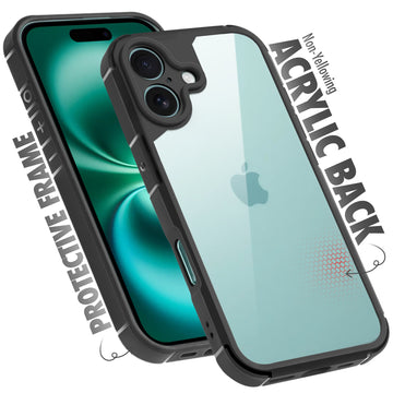 Silicone Border Transparent Back Cover for Apple iPhone 16 Plus