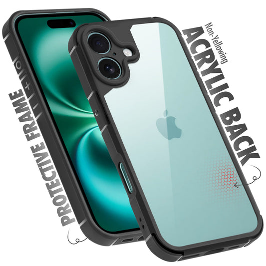 Silicone Border Transparent Back Cover for Apple iPhone 16 Plus