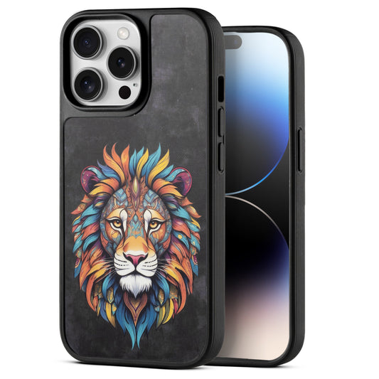 Silicone Textured Frame Printed Hard Back Case For Apple iPhone 14 Pro With Raised Camera Bumper