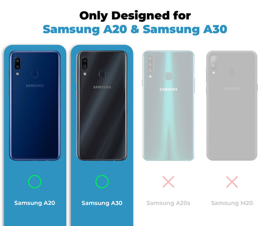 Soft Frame Clear Case Ring Holder Kickstand For Samsung A20