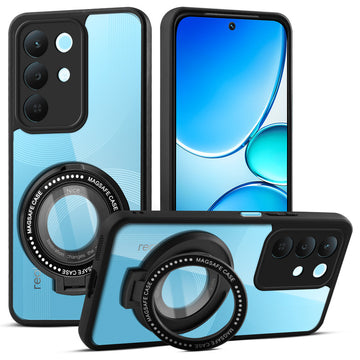 Soft Frame Clear Case Ring Holder Kickstand For Realme C85 5G
