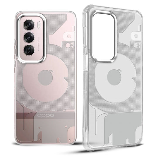 Soft Transparent Slim Fit Frosted Matte Silicone TPU With Silver Ring Camera Protection Back Cover for Oppo Reno 12 Pro 5G