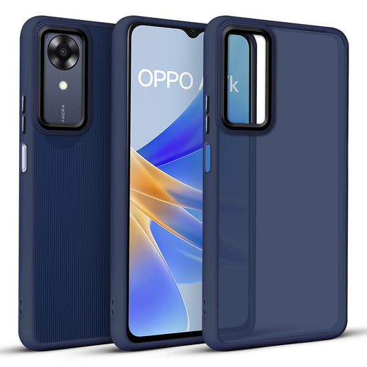 Translucent Matte with Shiny Camera Ring Back Cover for Oppo A17k