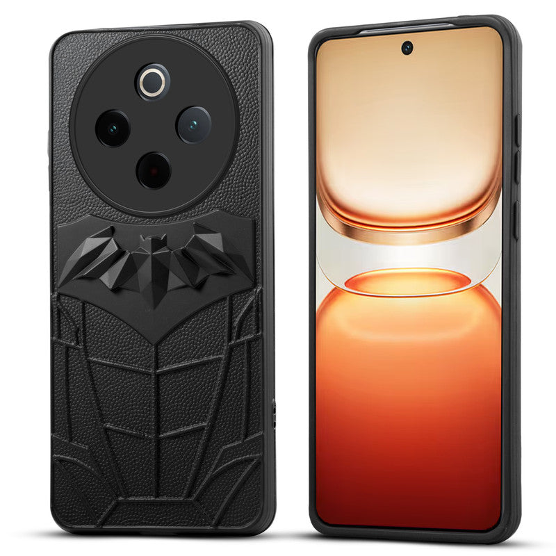 Textured Comic Hero Back Cover for iQOO Z10 5G , Soft Silicone Back Case with Shiny Bat Design & Raised Camera Edges