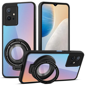 Soft Frame Clear Case Ring Holder Kickstand For iQOO Z6 5G
