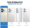 Clear hard back case compatibility guide showing fit for Realme P4 Pro 5G and not compatible with other models