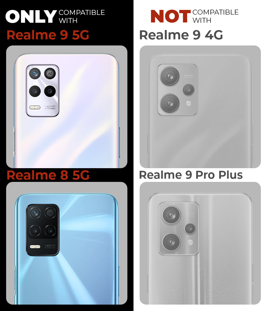 Silicone Frame Transparent Hard Back Cover for Realme 9 5G