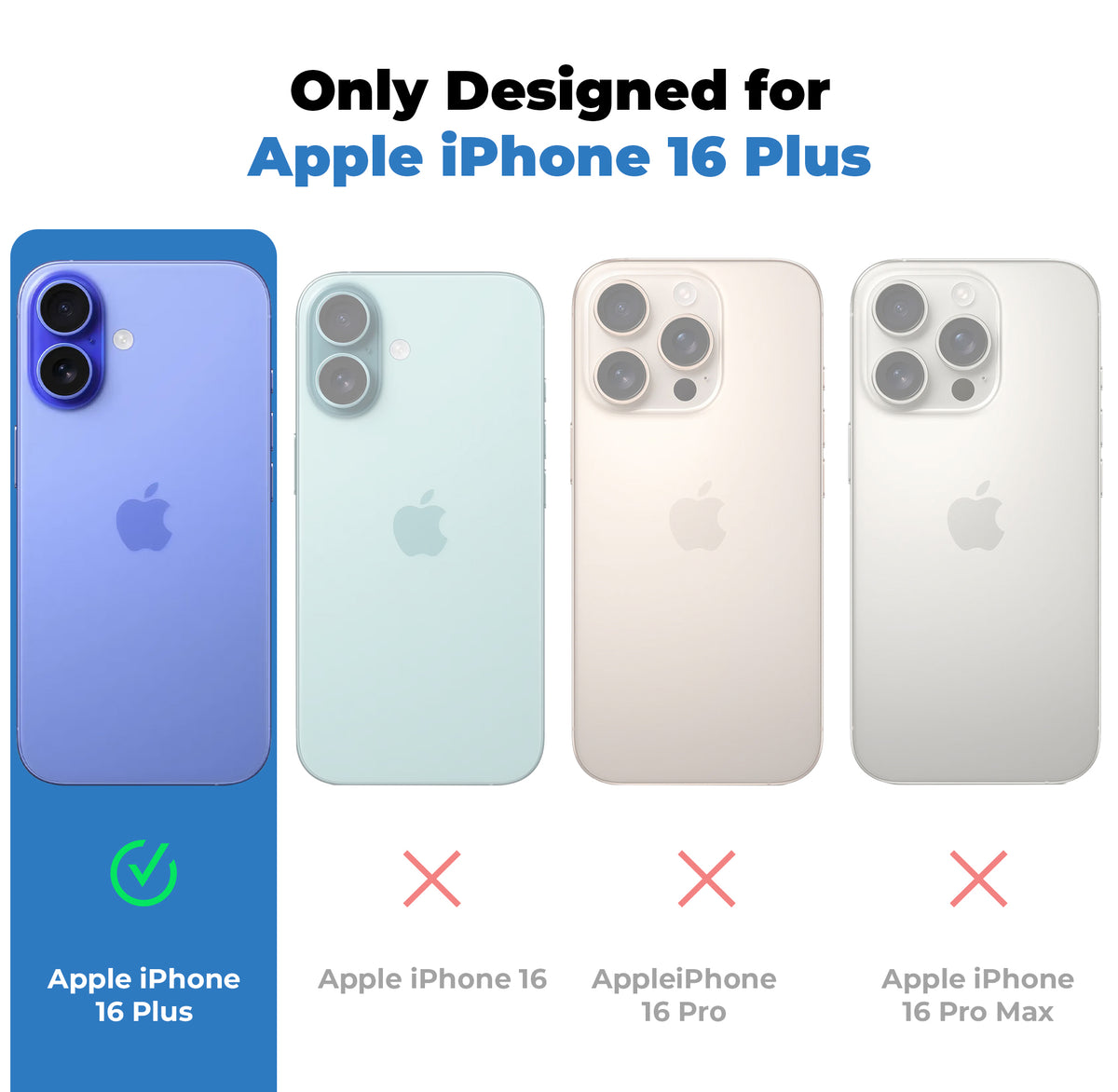 Frosted Sleek Matte Wireless Charging Support Back Cover Case For Apple iPhone 16 Plus With Raised Camera Protection