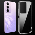 Transparent anti-yellow hard back case fitted on Realme P3 Lite 5G showing full back coverage and camera protection