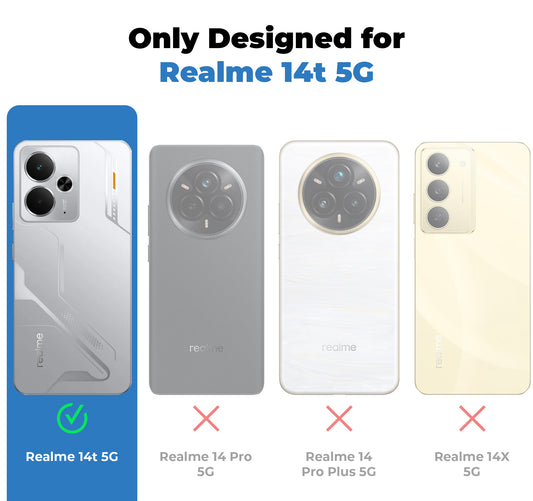Transparent Back Cover with Silicone frame Matte Ring Holder Kickstand Case For Realme 14T 5G