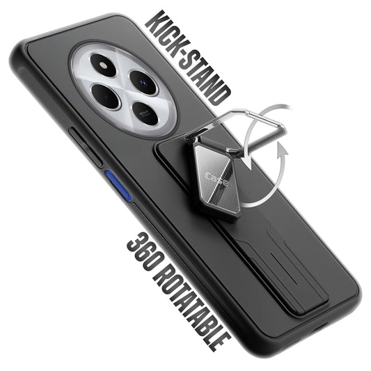 Premium Silicone Case with Metal Kickstand and Camera Protection Back Cover For Poco C75 5G