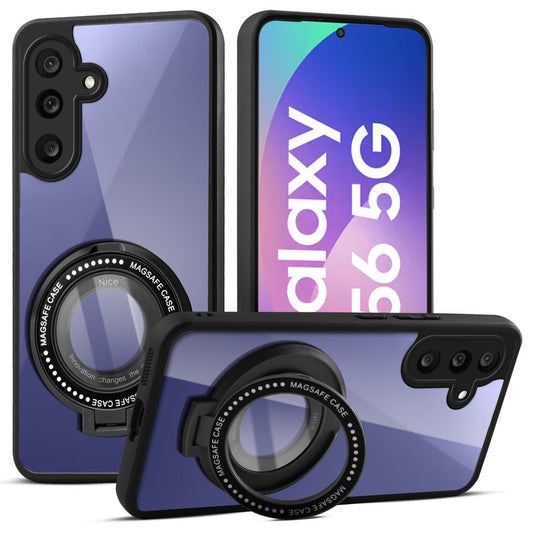 Soft Frame Clear Case Ring Holder Kickstand For Samsung F56 5G