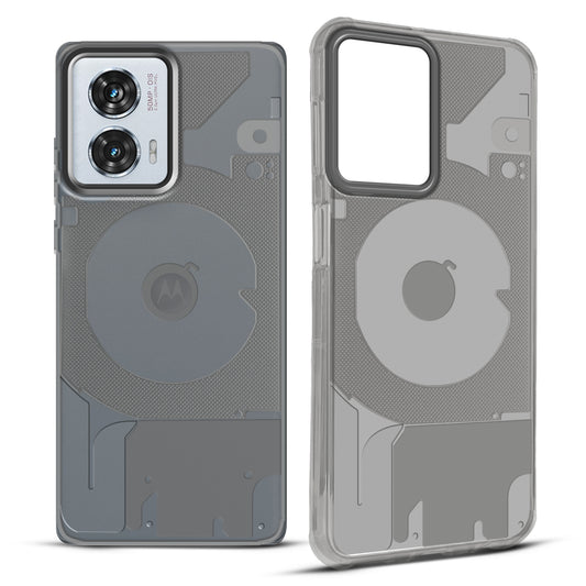 Soft Transparent Slim Fit Frosted Matte Silicone TPU With Matte Ring Camera Protection Back Cover for Motorola Edge 50 Fusion