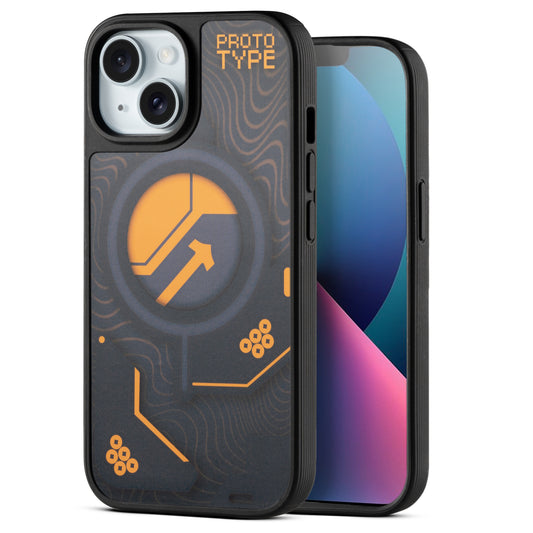 Silicone Textured Frame Printed Hard Back Case For Apple iPhone 13 With Raised Camera Bumper