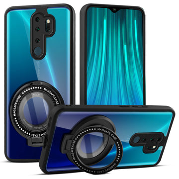Soft Frame Clear Case Ring Holder Kickstand For Redmi Note 8 Pro