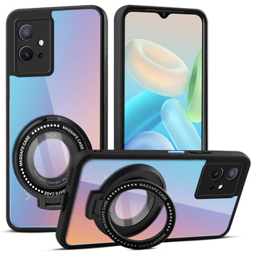 Soft Frame Clear Case Ring Holder Kickstand For Vivo Y75 5G