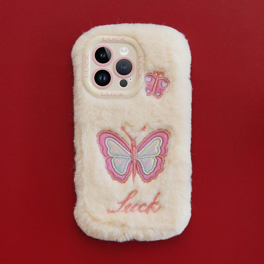 Fluffy Butterfly Back Cover for Apple iPhone 15 Pro