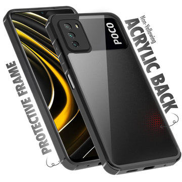 Silicone Border Transparent Back Cover for Poco M3