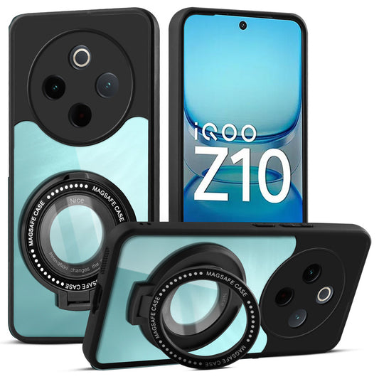 Soft Frame Clear Case Ring Holder Kickstand For iQOO Z10 5G