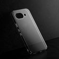 Crystal clear anti-yellow hard back case for Google Pixel 10A 5G placed on surface showing slim profile and precise camera cutouts