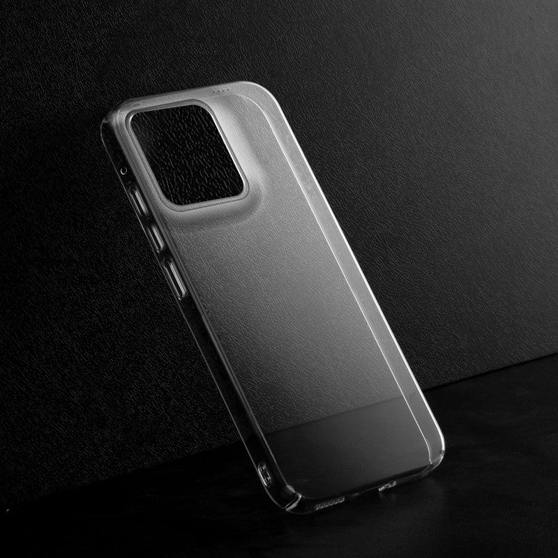 Crystal clear anti-yellow hard back case for Motorola Moto Edge 60 Stylus 5G placed on surface showing slim profile and precise camera cutouts