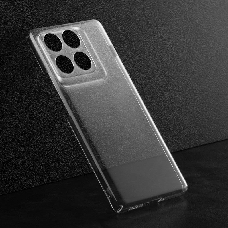 Crystal clear anti-yellow hard back case for Motorola Moto Edge 70 Pro 5G placed on surface showing slim profile and precise camera cutouts