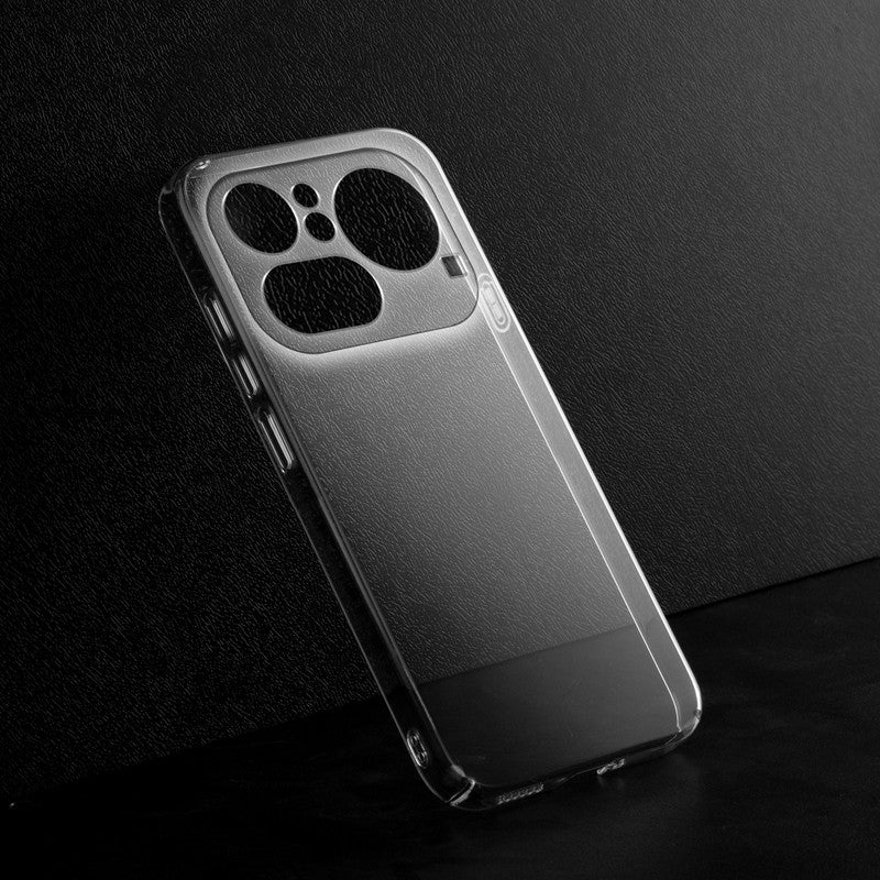 Crystal clear anti-yellow hard back case for Nothing Phone 4A Pro 5G placed on surface showing slim profile and precise camera cutouts