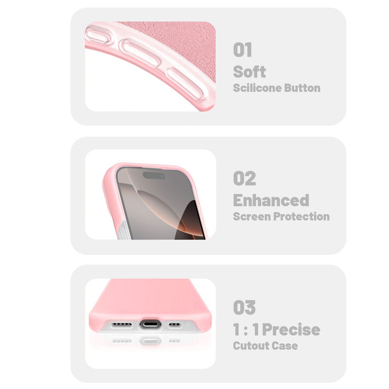 Smooth Touch Soft Silicone Back Case for Apple iPhone 16 Pro with Camera Protection for a Sleek and Stylish Look