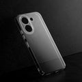 Crystal clear anti-yellow hard back case for Poco X8 Pro 5G placed on surface showing slim profile and precise camera cutouts