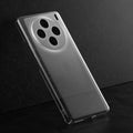 Crystal clear anti-yellow hard back case for Vivo X100 5G placed on surface showing slim profile and precise camera cutouts