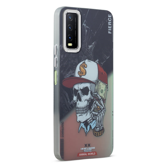 Night Glow & Shiny Hard Phone Cover with Silver Camera Ring For Vivo Y20