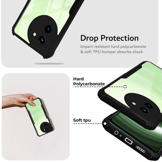 Premium Acrylic Transparent Back Cover for Vivo T3x 5G