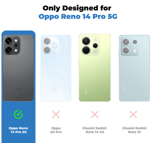Transparent Back Cover with Silicone Frame Ring Stand Case for Oppo Reno 14 Pro 5G