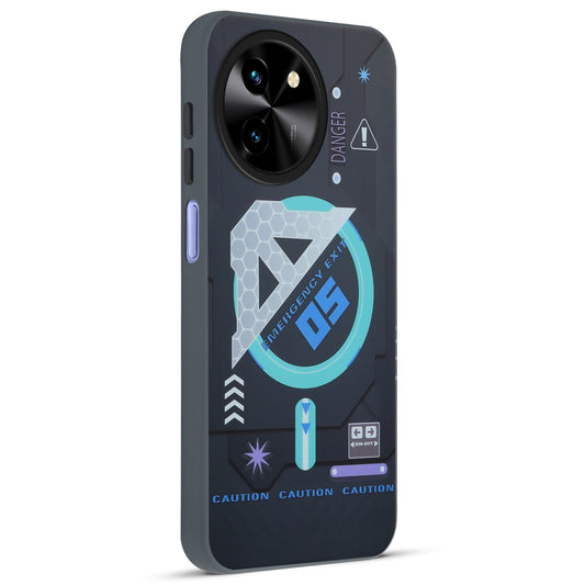 Mechanical Circuit Print Hard Back Cover For Vivo T3x 5G