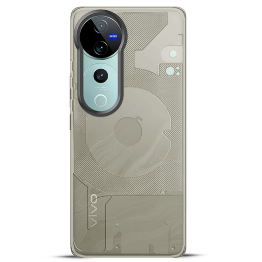 Soft Transparent Slim Fit Frosted Silicone TPU With Grey Matte Ring Camera Protection Back Cover for Vivo V40 Pro 5G