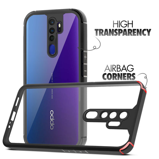 Silicone Border Transparent Back Cover for Oppo A9 2020