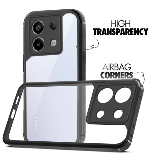 Silicone Frame Transparent Hard Back Cover for Redmi Note 13 Pro 5G