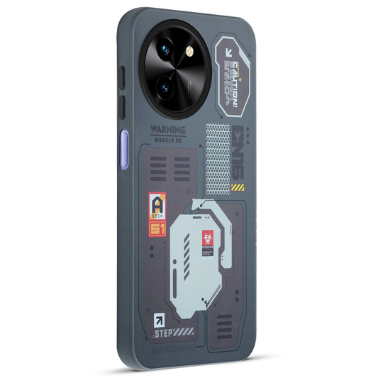 Mechanical Circuit Print Hard Back Cover For Vivo T3x 5G